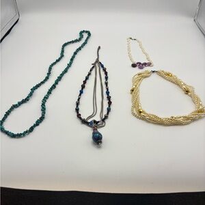 Chico's Multi-Strand Necklace, and vintage necklaces.